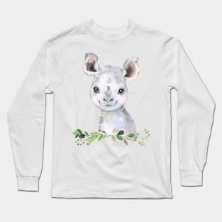 Cute Baby Rhino Long Sleeve T-Shirt